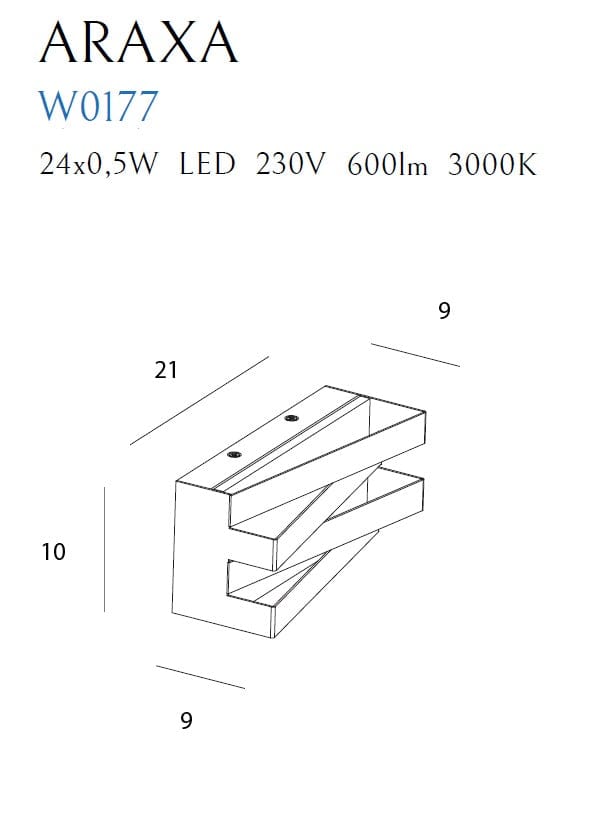 Maxlight Aplica Araxa W0177 Alb