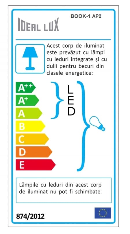 IdealLux Aplica Book-1 AP2 White