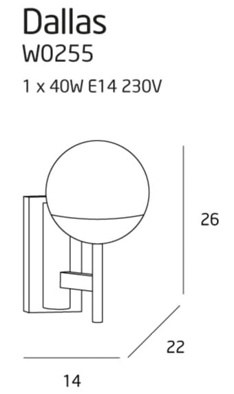 Maxlight Aplica Dallas W0255 Negru