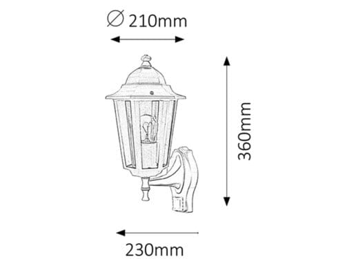 RabaLux Aplica exterior Velence 8217 Negru / Transparent