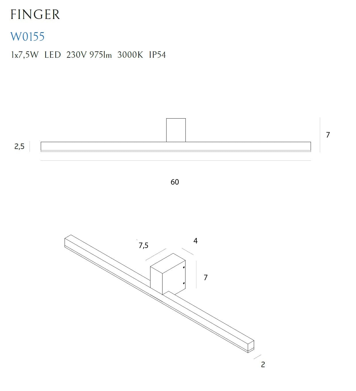 Aplica Finger W0155 Alb (3)