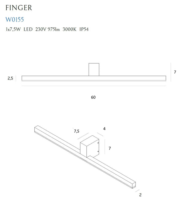 Aplica Finger W0155 Alb (3)