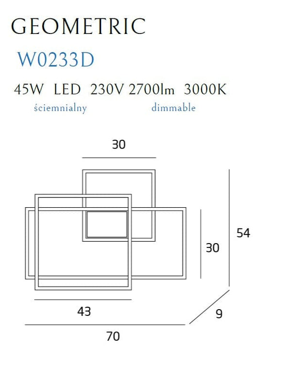 Maxlight Aplica Geometric W0233D Negru