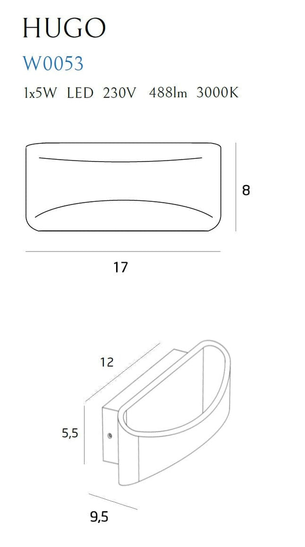 Maxlight Aplica Hugo W0053 Aluminiu / Alb