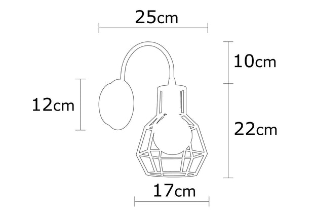 Aplica Kapadokya N-1160 Negru / Alama (3)