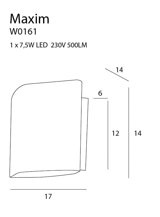 Maxlight Aplica Maxim W0161 Alb