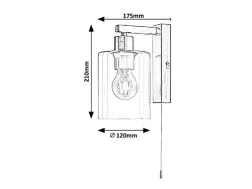 RabaLux Aplica Miroslaw 3579 Gri / Transparent