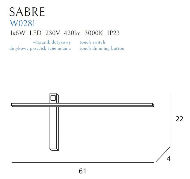 Aplica Sabre W0281 Negru (4)