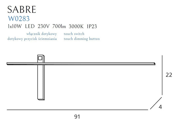 Aplica Sabre W0283 Negru (5)