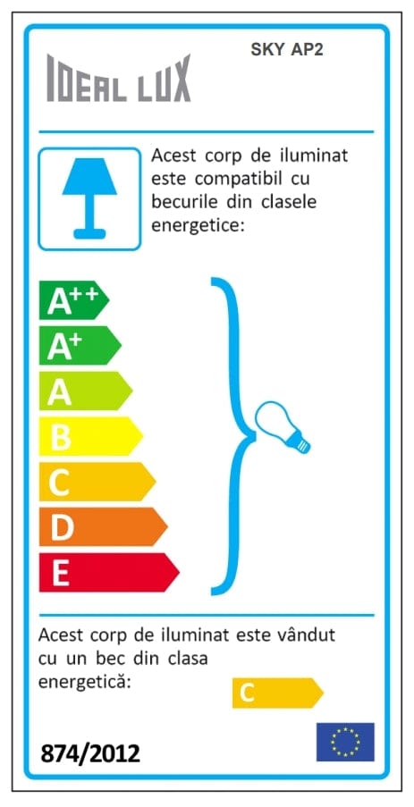 IdealLux Aplica Sky AP2 Silver