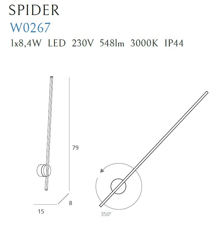 Aplica Spider W0267 Negru (3)