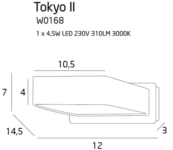 Maxlight Aplica Tokyo W0168 Alb