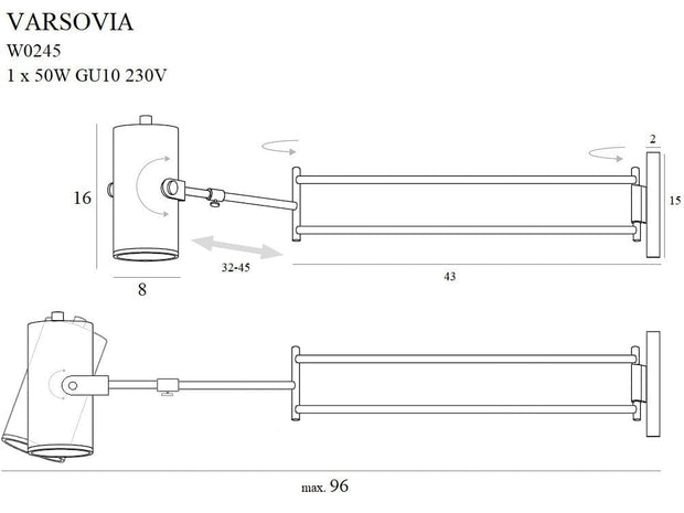 Aplica Varsovia W0245 Alama / Antracit (3)