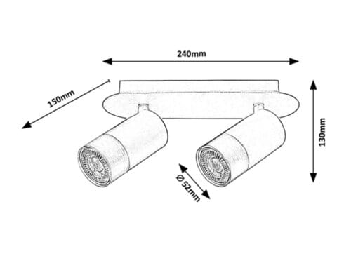 Aplica Zircon 5070 Negru Mat / Argintiu (1)