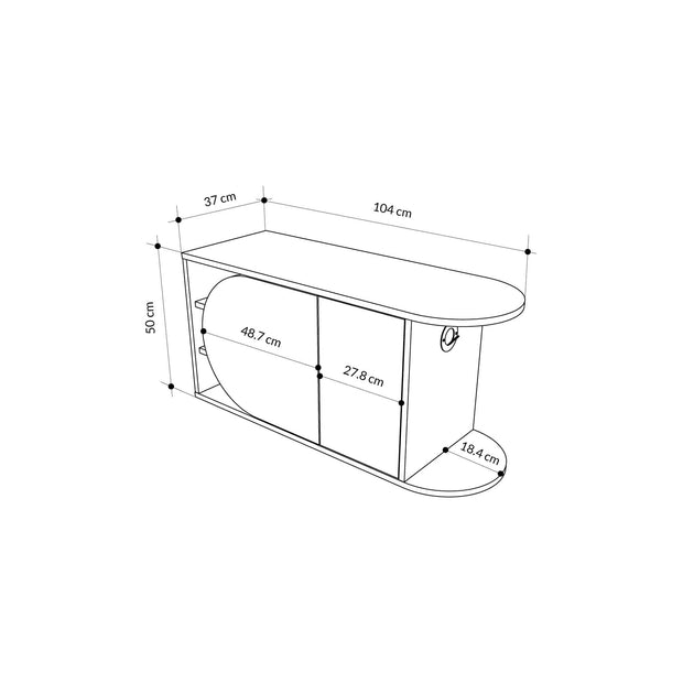 Banca cu pantofar, din pal, 2 usi, Nova Stejar / Alb, l104xA37xH50 cm (6)