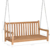 VidaXL Banca balansoar pentru gradina, din lemn de tec si 2 perne incluse, Swing Grej / Natural, l120xA60xH57,5 cm