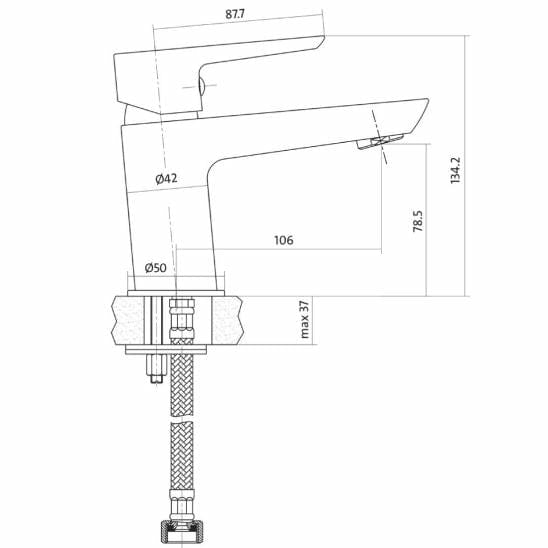 Cersanit Baterie stativa pentru lavoar, Mille Alb, S951-047