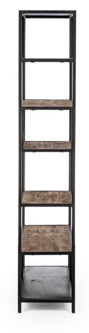 Biblioteca din lemn de mango si metal, Roderic Natural / Negru, l84xA35xH188 cm (3)