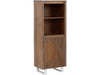 Dorel Home Biblioteca din lemn de pin si metal, cu 1 usa, Lagos Maro / Alb, L55xl35xH140 cm