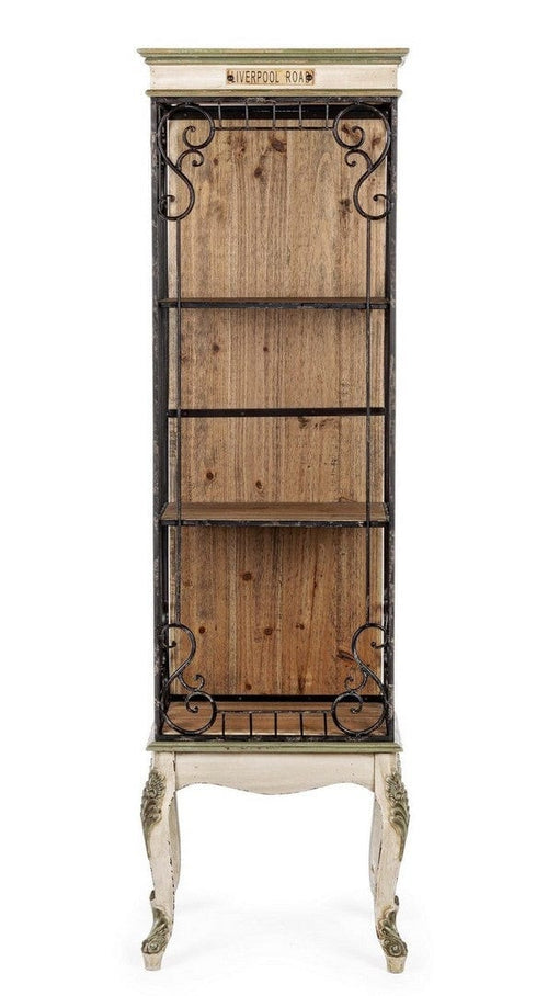 Bizzotto Biblioteca din lemn de pin si metal, Liverpool Natural / Ivoir, l46,2xA33xH159,5 cm