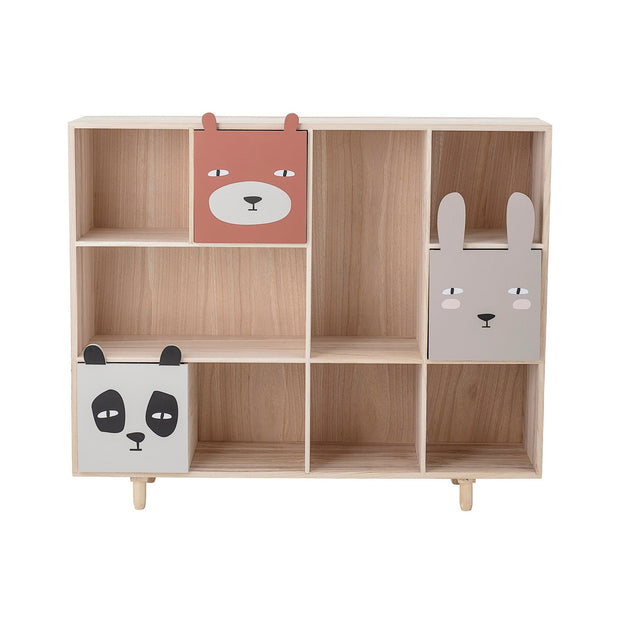 Bloomingville Biblioteca din lemn, MDF si pal, pentru copii, Calle Natural, l107xA28xH89.5 cm