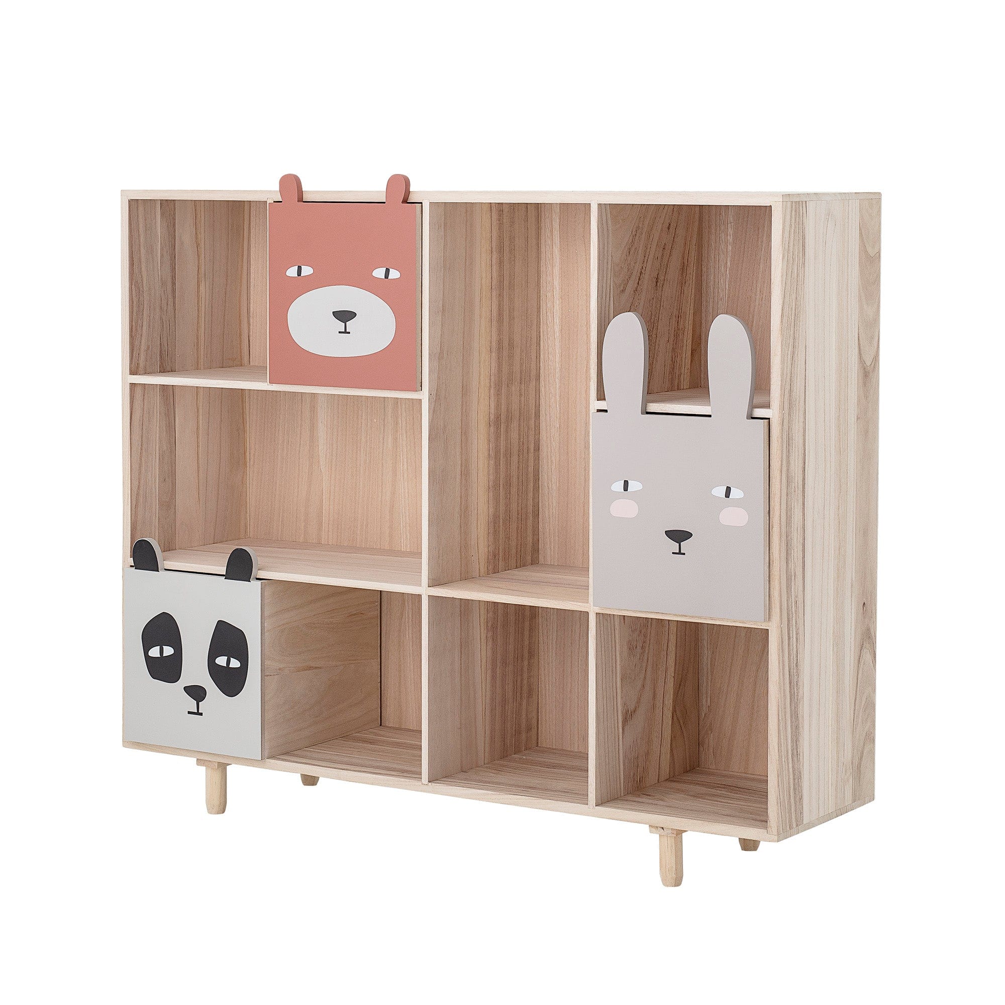 Bloomingville Biblioteca din lemn, MDF si pal, pentru copii, Calle Natural, l107xA28xH89.5 cm