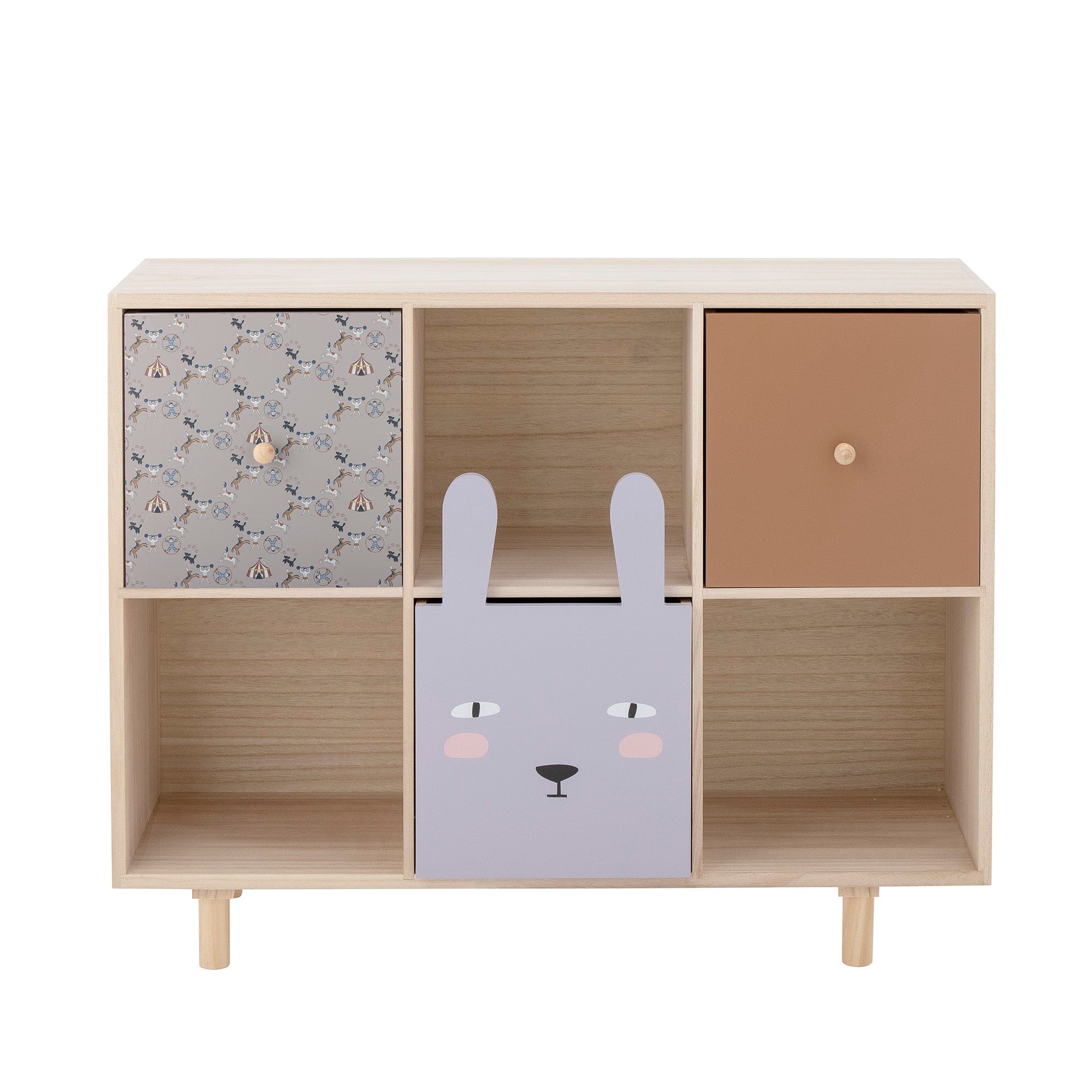 Bloomingville Biblioteca din lemn, MDF si pal, pentru copii, Calle Natural, l55xA28xH89.5 cm