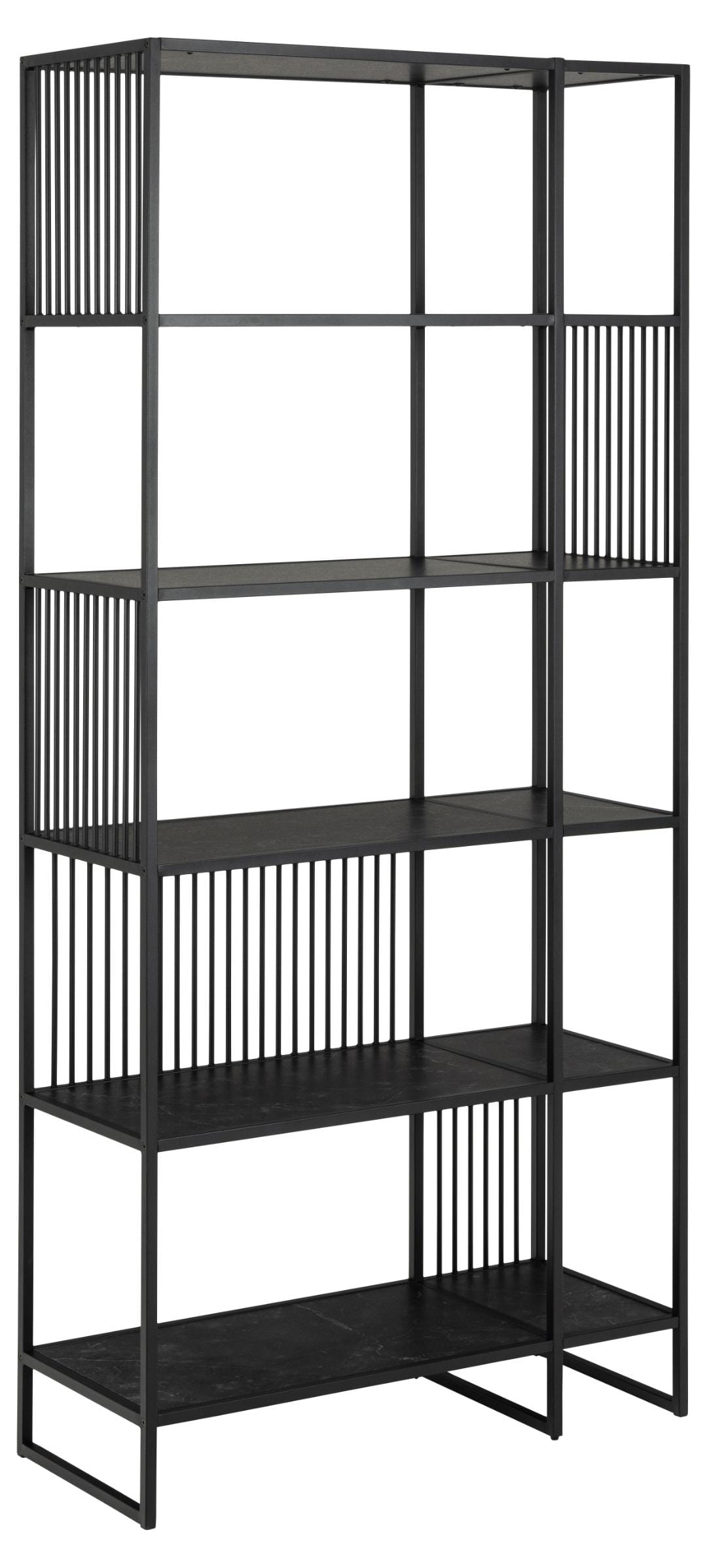 Actona Biblioteca din MDF, pal si metal, Strington Negru, l85xA35xH185 cm