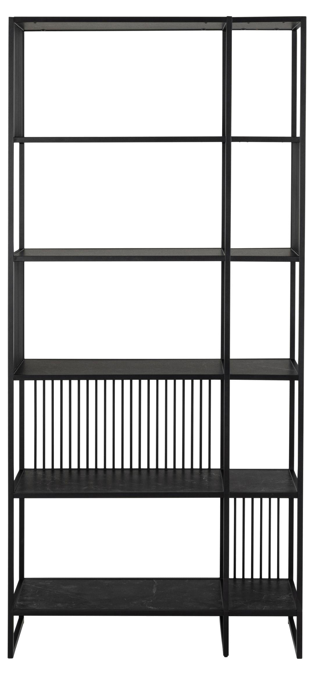 Actona Biblioteca din MDF, pal si metal, Strington Negru, l85xA35xH185 cm