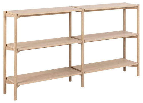 Actona Biblioteca din MDF si lemn, Braidwood Natural, l169xA30xH88,4 cm