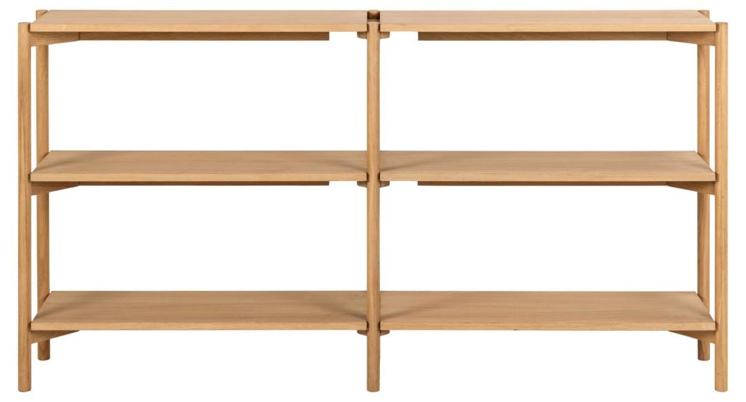 Actona Biblioteca din MDF si lemn, Braidwood Natural / Stejar, l169xA30xH88,4 cm