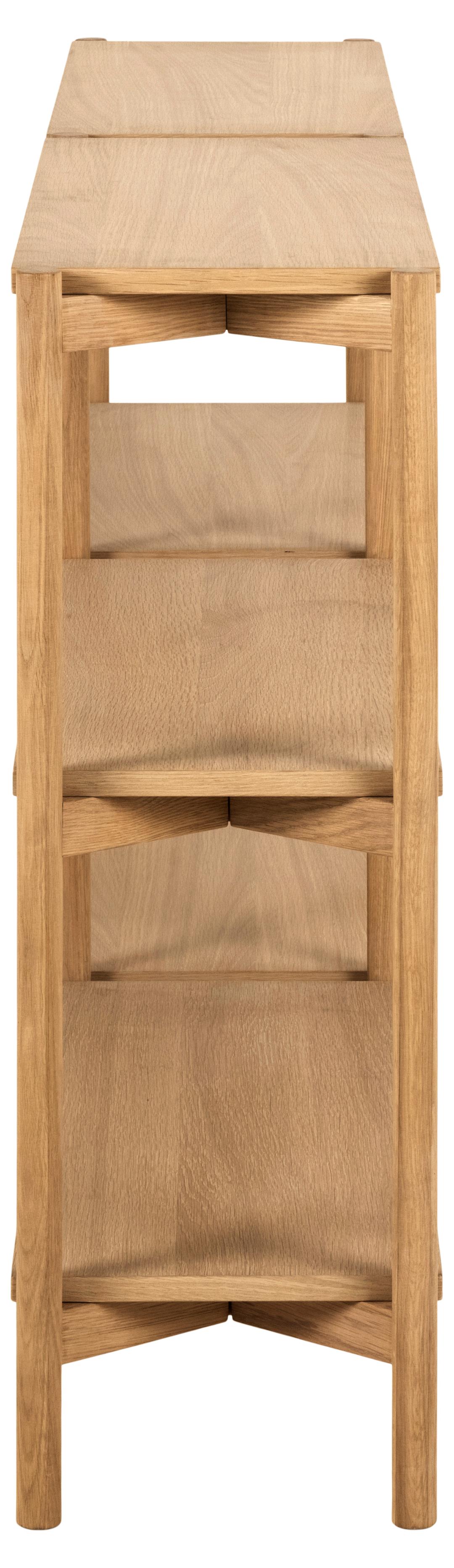 Actona Biblioteca din MDF si lemn, Braidwood Natural / Stejar, l169xA30xH88,4 cm