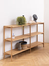 Actona Biblioteca din MDF si lemn, Braidwood Natural / Stejar, l169xA30xH88,4 cm