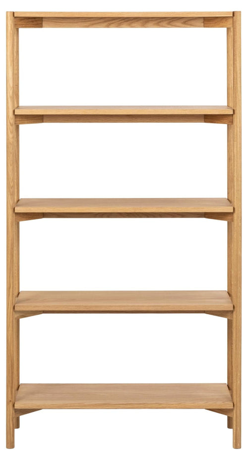 Actona Biblioteca din MDF si lemn, Braidwood Natural / Stejar, l86xA30xH160 cm