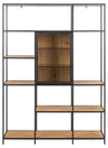 Actona Biblioteca din MDF si metal, cu 1 usa, Seaford Natural / Negru, l135xA35xH185 cm