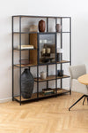 Actona Biblioteca din MDF si metal, cu 1 usa, Seaford Natural / Negru, l135xA35xH185 cm