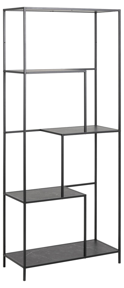 Actona Biblioteca din MDF si metal, Infinity Negru, l72xA32xH170 cm