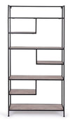 Bizzotto Biblioteca din MDF si metal, Shape Large Natural / Negru, l80xA30xH162 cm