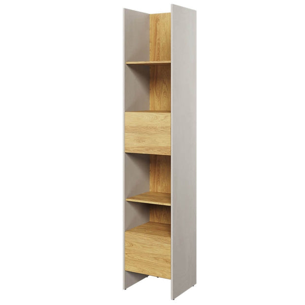 Lenart Biblioteca din pal cu 1 usa si 1 sertar, pentru copii si tineret, Teen Flex TF02 Gri / Natural, l44xA40xH218 cm