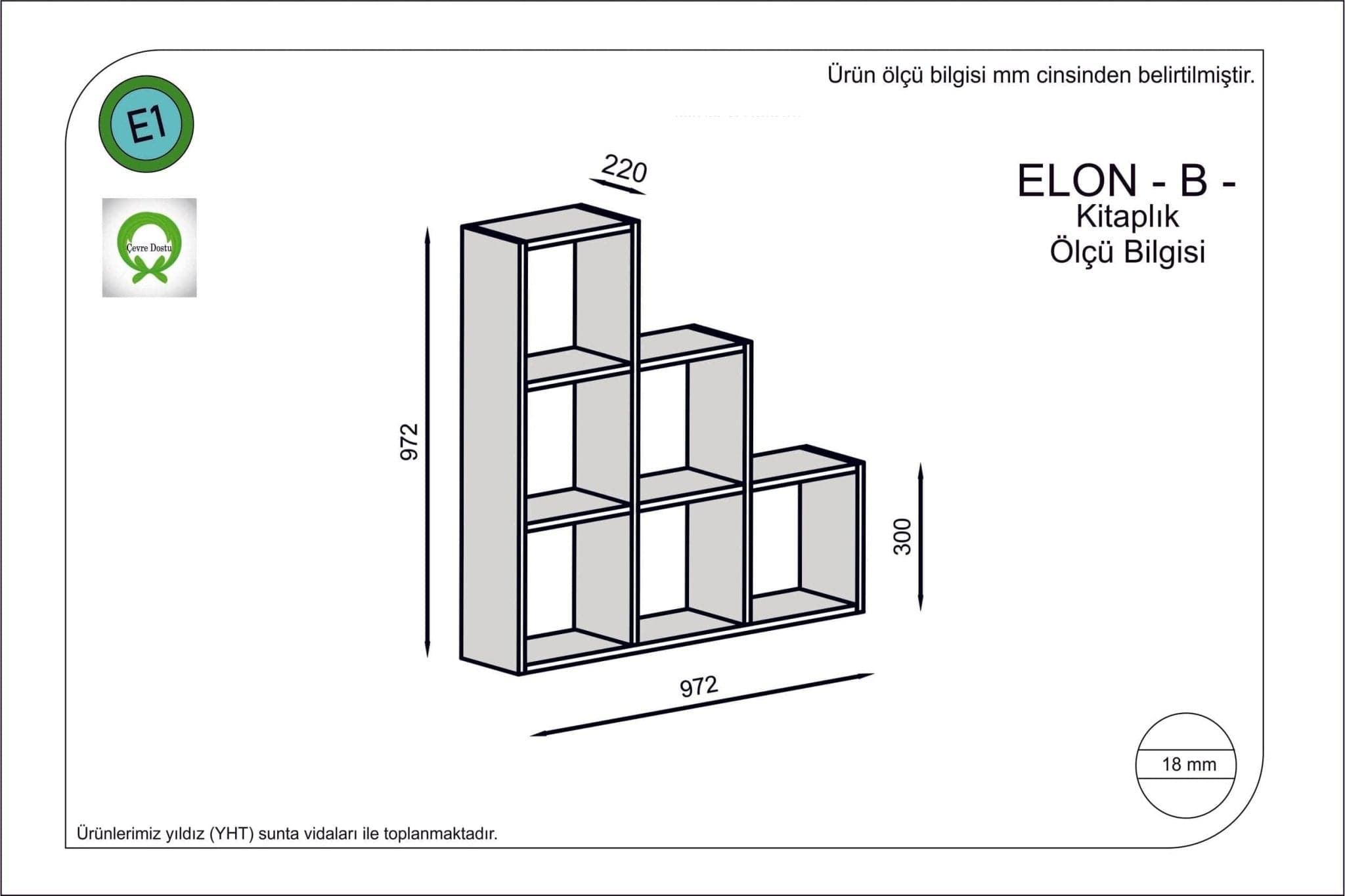 Biblioteca din pal, Elon Alb, l65,4xA22xH160,8 cm - SomProduct Romania