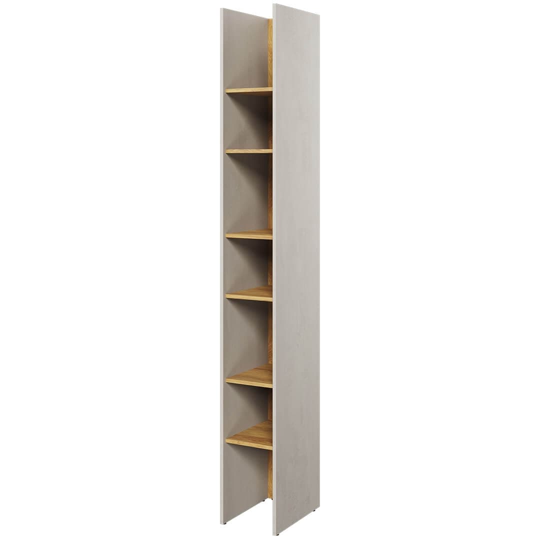 Lenart Biblioteca din pal pentru copii si tineret, Teen Flex TF03 Gri / Natural, l27xA40xH218 cm