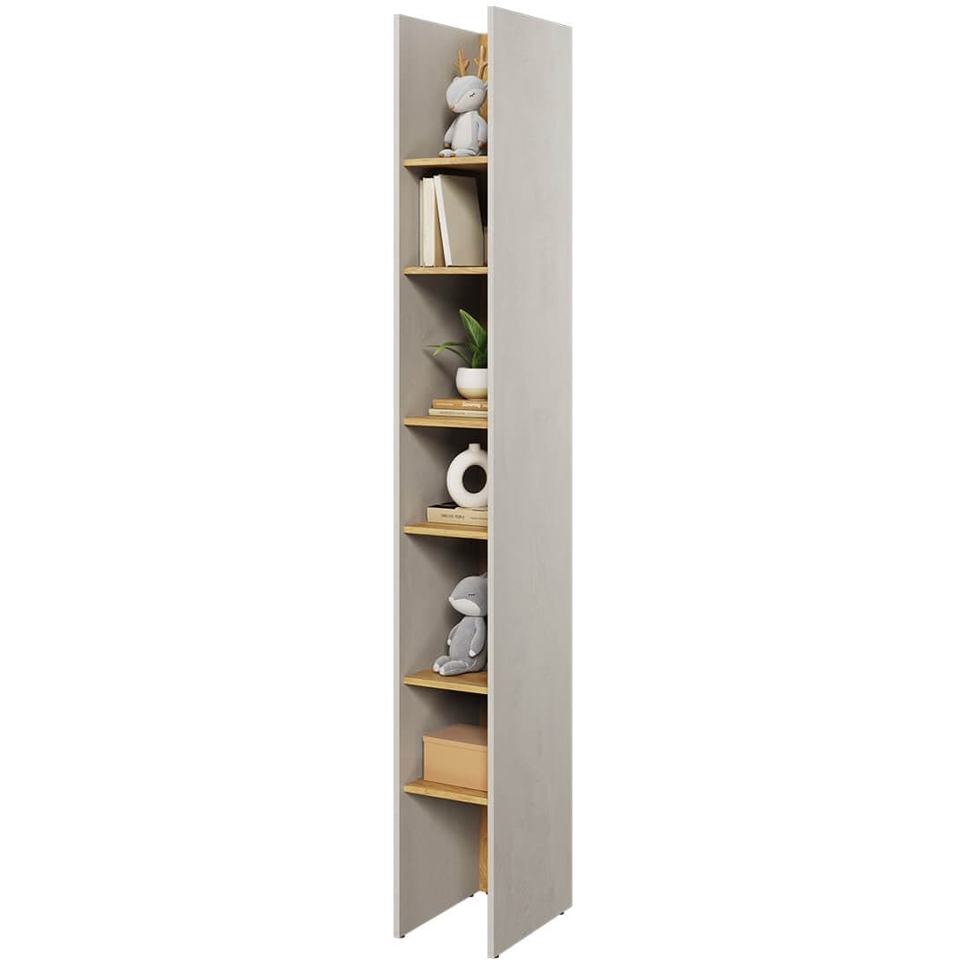 Lenart Biblioteca din pal pentru copii si tineret, Teen Flex TF03 Gri / Natural, l27xA40xH218 cm