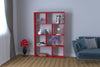 Biblioteca din pal, Plaid Rosu, l100xA22xH150 cm - SomProduct Romania