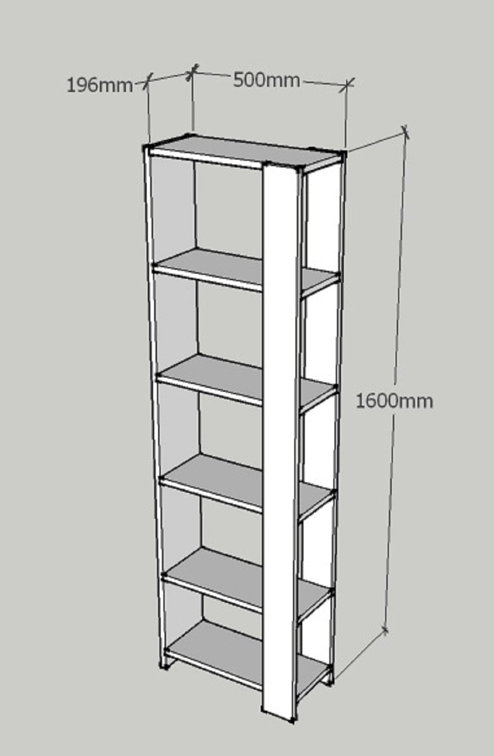 Biblioteca din pal, Reading Alb, l50xA196xH160 cm - SomProduct Romania