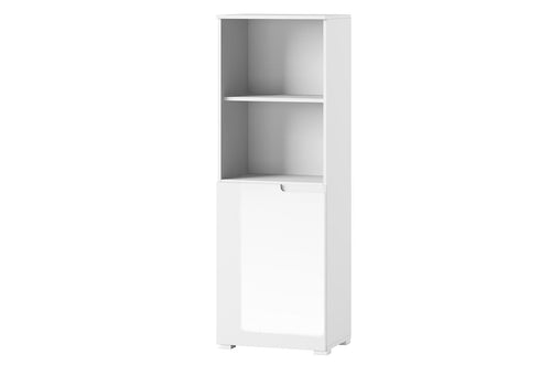 Szynaka Biblioteca din pal si MDF cu 1 usa Small Gabrielle 10 Alb, l50xA35xH145 cm