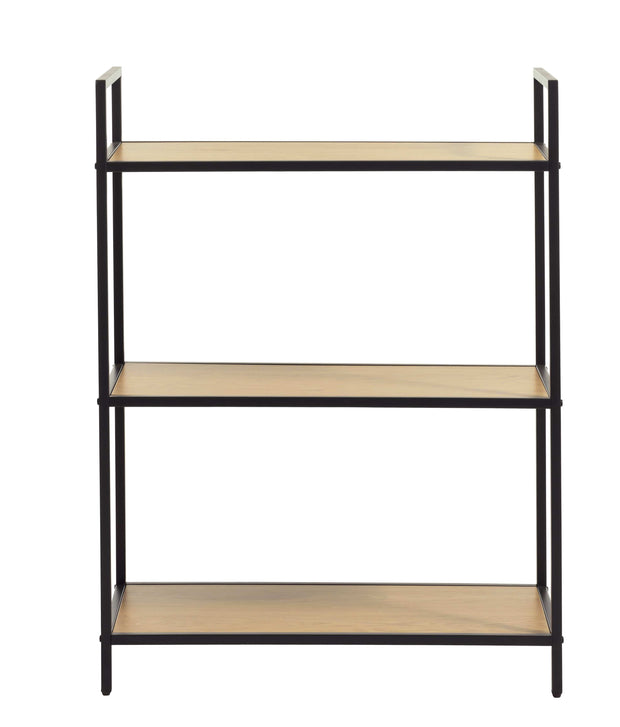 Unique Furniture A/S Biblioteca din pal si metal, Altino Stejar / Negru, l70xA35xH88,8 cm