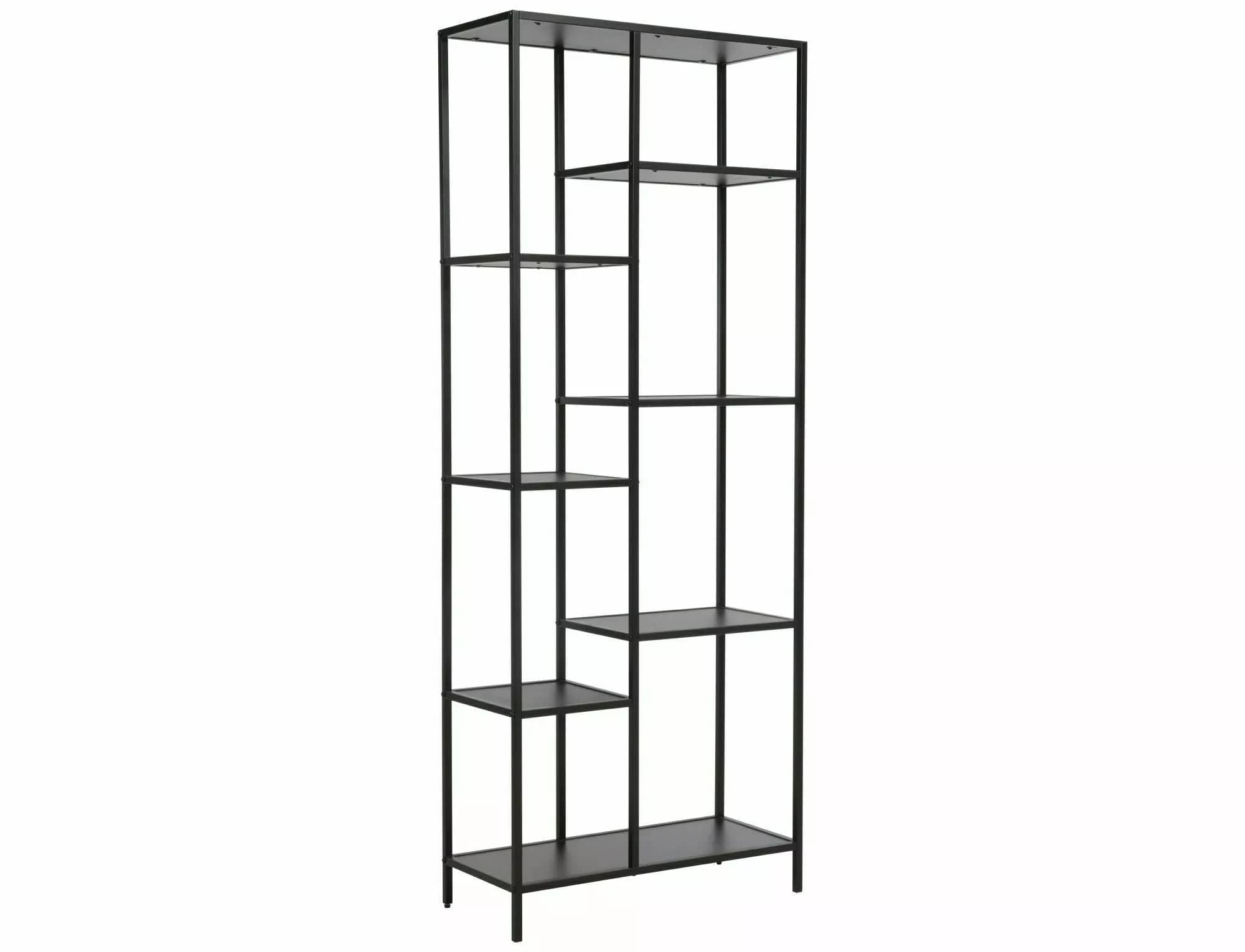 Biblioteca din pal si metal, Costa A Negru, l70xA30xH178 cm