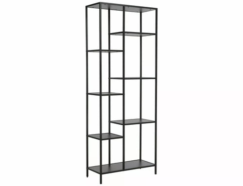 Biblioteca din pal si metal, Costa A Negru, l70xA30xH178 cm