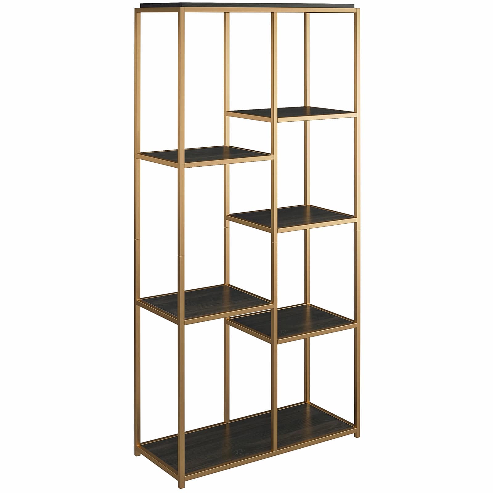 Dorel Home Biblioteca din pal si metal, Quincy Maro / Auriu, L86xl36xH180 cm