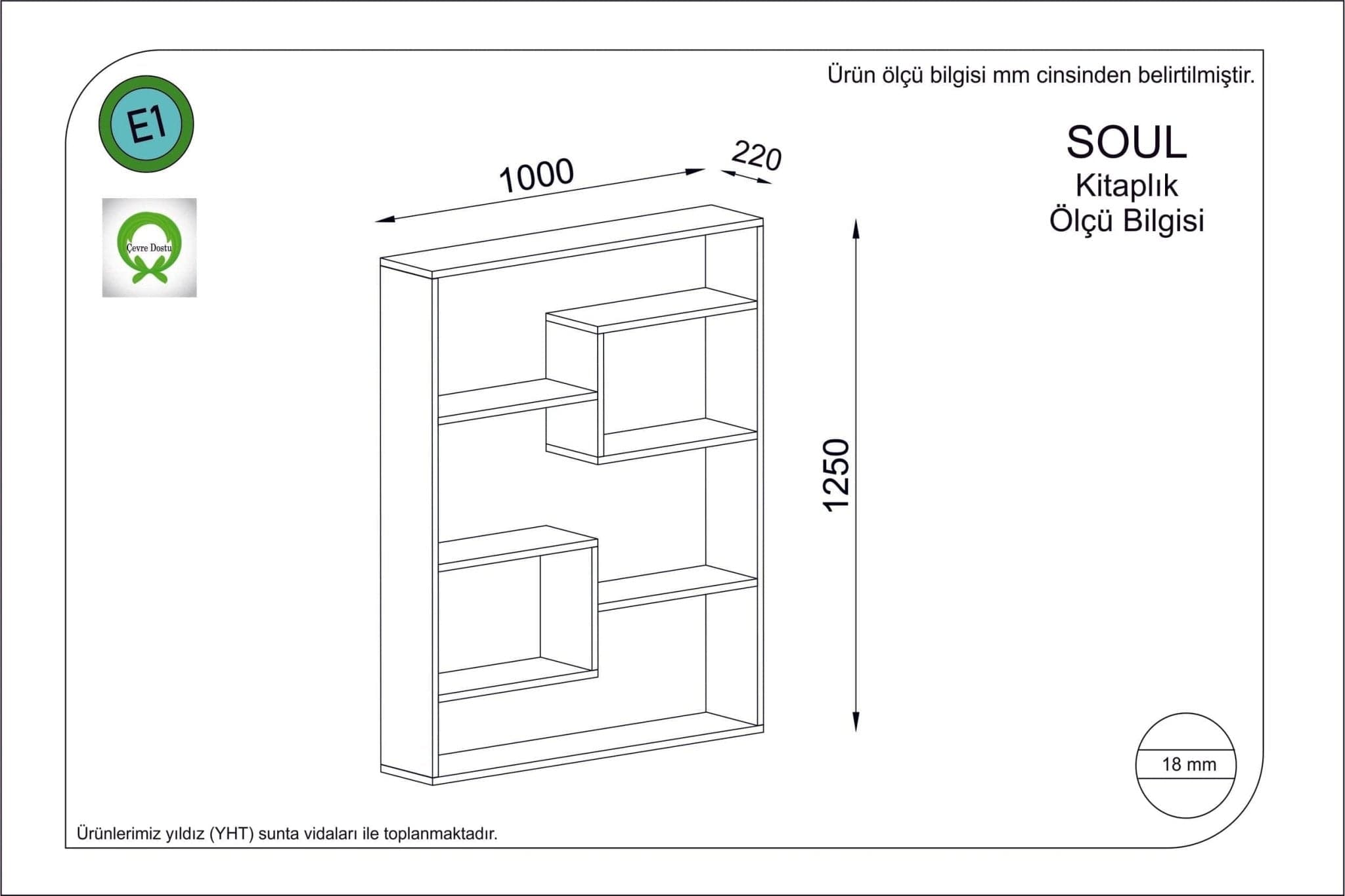 Biblioteca din pal, Soul Maro, l100xA22xH125 cm - SomProduct Romania